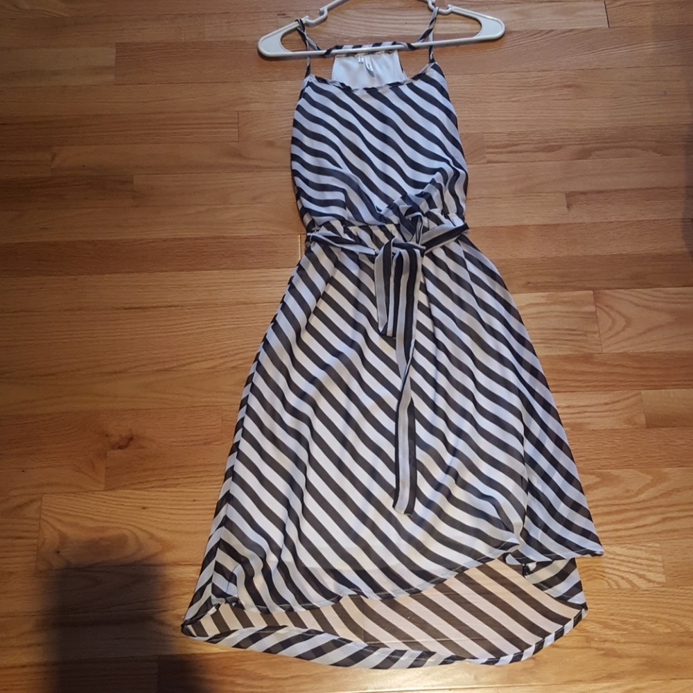 striped high low dress